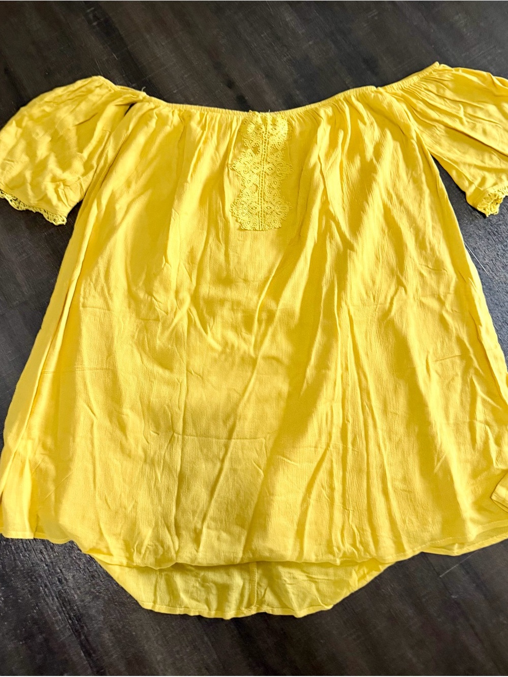 Hayden Bright Yellow Off-Shoulder Peasant Tunic